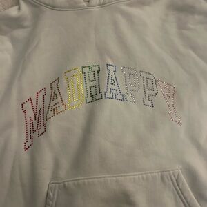 Madhappy  White Hoodie with Multicolor Design